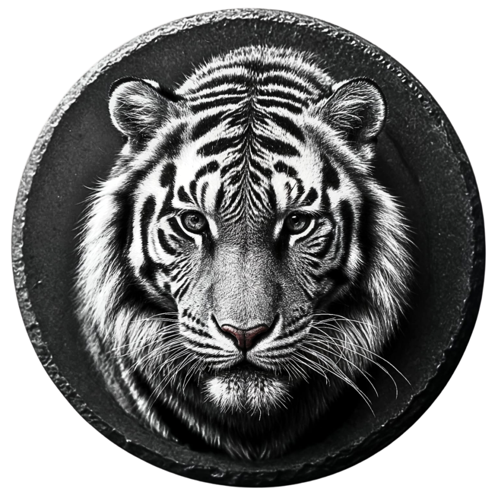 Tigre gravé sur ardoise, créatons sublival