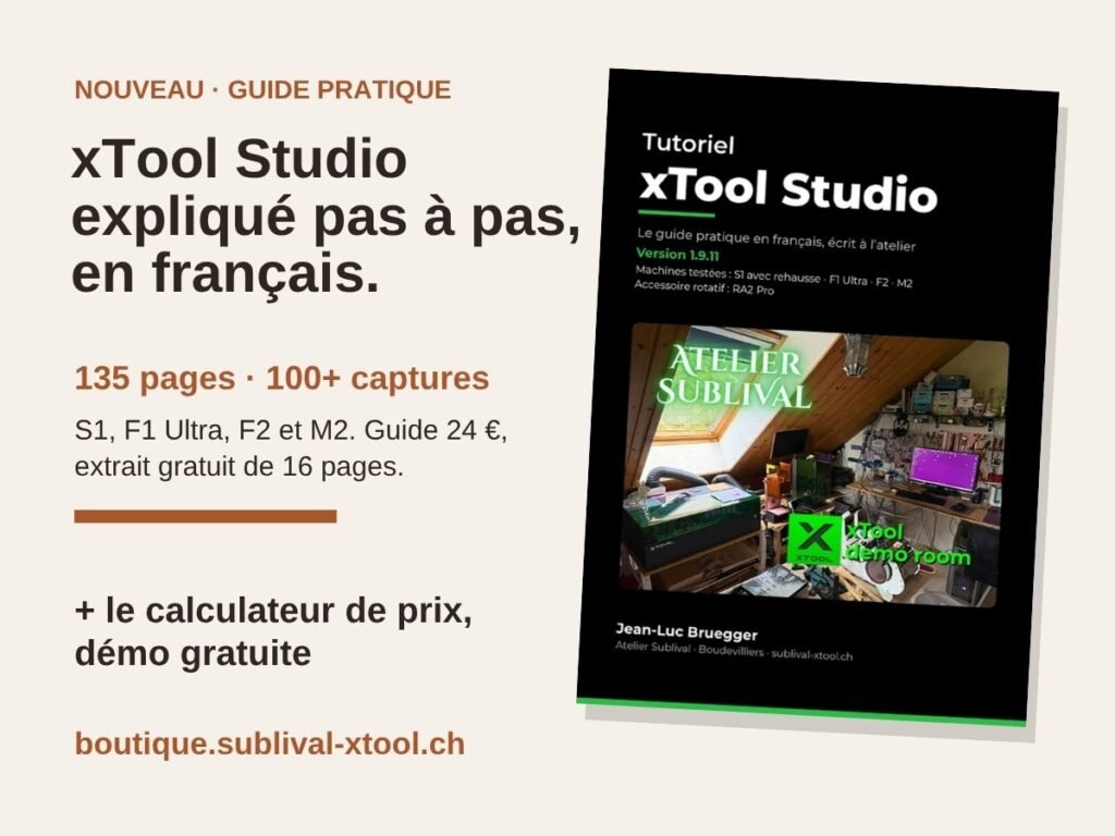 Tutoriel xTool Studio, guide pratique en français de 135 pages